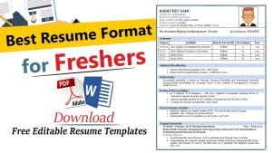 Resume format for freshers |Best resume format for freshers | Resume format for freshers engineers
