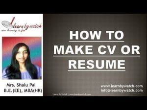 How to make CV / Resume