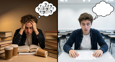 student struggling to study and crack exam